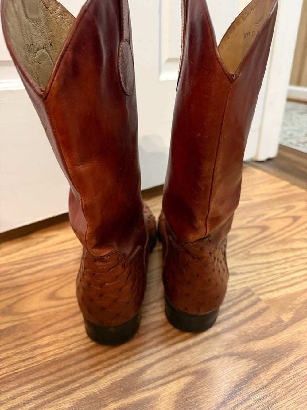 Lorenzo Banfi Milano Ostrich Leather Western Cowboy Boots size 10 M - Picture 4 of 8